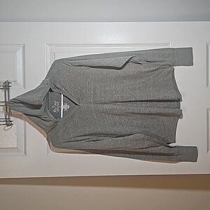 The Raw Uncut Hooded Lightweight Pullover Long Sleeve Green Gray Size M